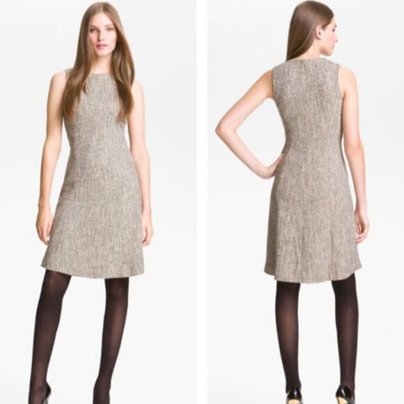 Theyskens' Theory Daxie Wool Blend Metallic Tweed Sleeveless Sheath Dress Size 4 - Picture 1 of 12